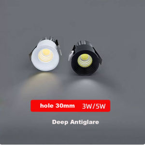LED Spot Downlights COB 3W 5W 220V Recessed Cabinet Light Aluminum Cut Hole 28-30mm Ceiling Lamp