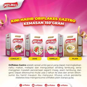 ORIFLAKES SEREAL ASAM LAMBUNG PATI ARARUT SACHET SEREAL UMBI GARUT