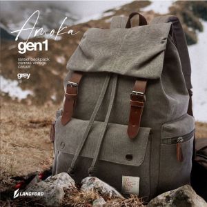 Tas Ransel backpack Canvas vintage old school casual - Amoka gen 1 – Langford
