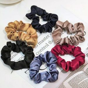 1 Pcs Ikat Rambut Sanggul Tudung Ikat Rambut Hijab Kunciran Rambut Elastis Cepol Hijab Korean Fashion Scrunchie Satin Silk
