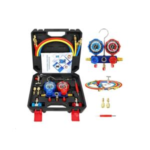 Strong ABS Automotive Refrigerants Charging Tool Set with Leak Proof Connector & Easy Carry Case for R22 R134 R404 R41