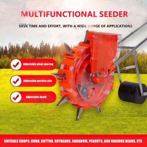 Days Delivery)12 mouth fertilizer sowing dual use seeder Hand Push Corn Seeder / Planter with Dual Tank Peanut Soybean and Vegetable Planter