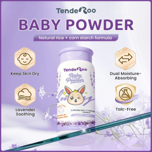 【Talc-Free&pH5.5】TenderRoo Baby Powder 80g Rice+Corn Starch For Maximum Dryness Soothe Rashes