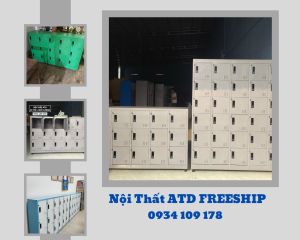 Tủ locker sắt thấp 15 ngăn cao 1m ngang 1m5 sâu 45cm màu xám ghi như hình giá rẻ có khóa tiện lợi