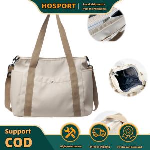 【HOSPORT】Women Crossbody Canvas Bag with Multiple Compartments Large Capacity Shoulder Handbag for Work and Weekend Travel
