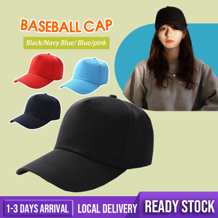Unisex Plain Baseball Men Women Topi Lelaki Perempuan Polyester Adjustable Strap Duckbill Cap
