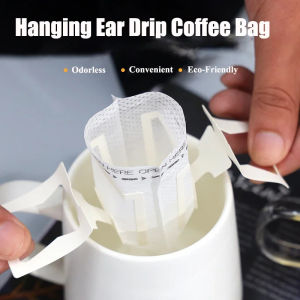 50pcs Coffee Filter Paper Bag Hanging Ear Drip Coffee Bag Dripper Rebranding Coffe for Travel Camping