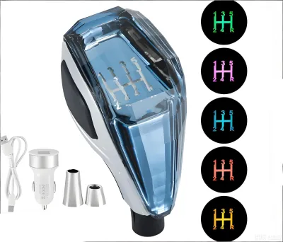 TOYOTA Crystal Gear Shift Knob Handle Gear Stick Car Gear Knob LED Light Shift Lever with USB Charger