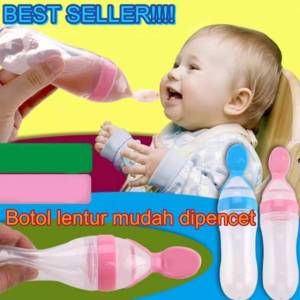 PAKET 4 Botol makan bayi sendok feeder silicone silikon