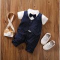 【COD】Baby Romper  Clothes Set Summer Thin Jumper Baptismal Newborn Jumpsuit Gentleman Bayi Short Sleeve Clothing Suit Bodysuits. 