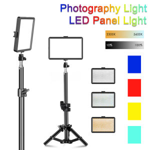 6inch Square Light With Tripod Stand Dimmable Led Light With RGB Filters Fill Selfie Photography Flash Panel Lighting
