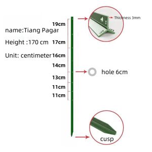 4.9ft 5.6ft 6.6ft 8.2ft Fence Column  Pagar Cyclone Column Triangle Steel Iron Column Tiang Pagar Fence Posts steel post 牛栏网立柱 鹿网立柱 围栏立柱