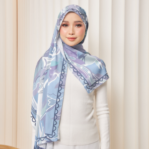 Modestiq Abstract Bloom Symphony Printed Satin Silk Shawl