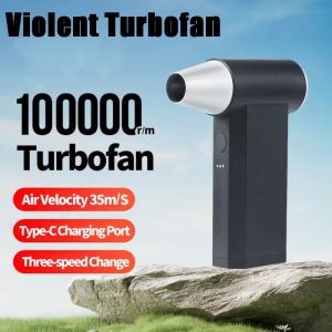 ZYJC 100000RPM Mini Turbo Jet Fan Brushless Motor High Speed Violent Turbofan Portable Rechargeable Handheld Electric Blower Dust Cleaning Tools