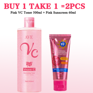 【Buy 1 Take 1】FDA approved Vitamin C Toner + Pink Vitamin C Toner Essence Moisturizing Whitening Brightening Toner Containing Glutathione Deep Cleansing Softening Skin Shrinking Cores Daily Hydrating VC toner 500ml