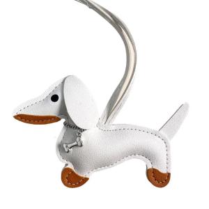 Dễ thương Dachshund móc khóa da PU vui vẻ Dachshund Keychain PU da trang trí dây móc khóa quyến rũ cho trẻ em và người lớn