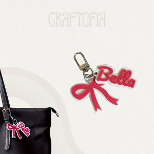 CRAFTOFIA Ribbon with Personalized Name Keychain/ Name Charm/ Giveaways I Premium 3D Printed PLA