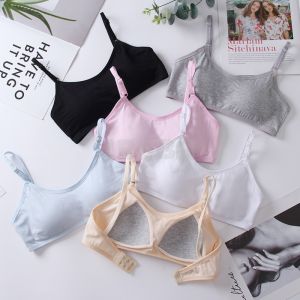 【3-Day Delivery 】【8-16】 Girls Training Bra Underwear Solid Color Baby Bra Anti Peering Teenage Sport Bras