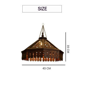 Wooden Hollow Lamp Shade Restaurant Hotel Decorative Chandelier Kitchen Island Foyer Corridor Decorative Chandelier