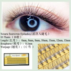 🔥READY STOCK🔥10D (0.1m - C-curl) Korean Scarecrow grafted your own eyelashes natural thick single cluster planting false eyelashes