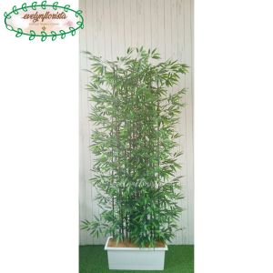Pohon Daun Bambu Hitam T200 Pot Partisi Artificial Latex Tanaman Hias Pembatas Ruangan Aesthetic