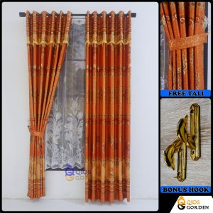 Gorden Pintu Dan Jendela Blackout Import Motif Printing Batik Terbaru Serat Embos Model Smokering