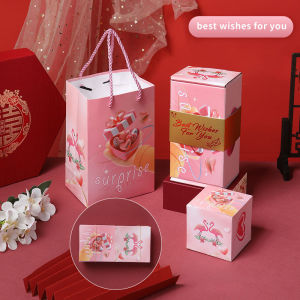 2024 Hari Raya Gift Red Envelope Gift Box Birthday Box Surprise Bounce Box Money Pop Up Surprise Birthday Prank Box For Cash Gift Birthday CNY Gift
