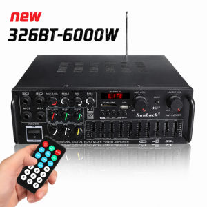 6000W Bluetooth Power Amplifier 326BT Karaoke Audio Amp USB SD FM Remote Control for Home Speaker