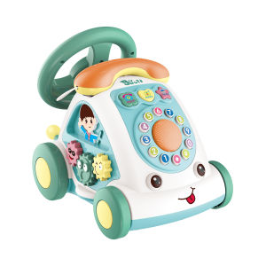 Baby Musical Cell Phone Toy Interactive Telephone Car Toy with Sound Effect Light and Universal Wheel Learning Toddler Toy for Girls and Boys Birthday Age 1 2 3 4 Year