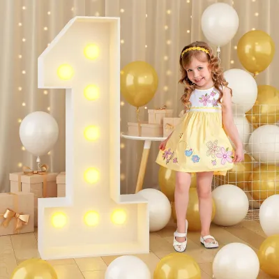 Elegant LED Light-Up Marquee Numbers Set for Birthday & Event Decorations