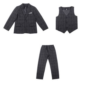 3PCS Suit Set For Kid Original 2026 Boys Uniform Elegant Handsome Party Wedding Birthday Gift Evening Formal Children Blazer