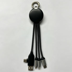 AU In-stock 3-in-1 data cable with LED lights logo With light compatible with and Android type-c 3-in-1 charging cable