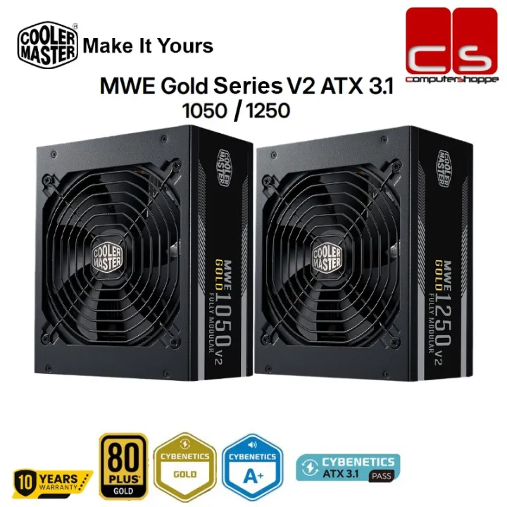 Cooler Master MWE Gold 1050 | 1250 V2 ATX 3.1 Fully Modular 80 PLUS Gold Certified ATX Power Supply Unit