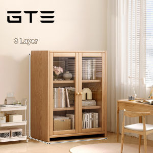 GTE Wooden Multilayer Transparent Bookshelf Living Room Display Cabinet Children’s Storage Rack Dust-proof Bookcase - Fulfilled by GTE SHOP