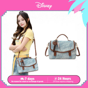 Disney độc quyền! Túi Đeo Chéo Denim nữ | mùa hè làm mới rửa sạch denim màu | thêu mickey Avatar túi phụ nữ dễ thương