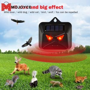 MOJOYCE 1000mAh Small Animals Deterrent IP44 Waterproof Mice Scarer Red Light Drive Effective Dual Mode Power Supply for Outdoor Garden Yard Farm