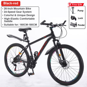 Sweet Child 26 Inch 24 Speed Rainbow Mountain Bike High Carbon Steel Dual Disc Brake Bicycle Basikal Gunung