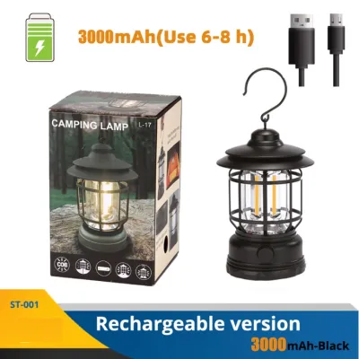 Outdoor Camping Light Retro Portable Lantern Led Light Vintage Tent Lighting Waterproof Emergency Lamps for Garden Street Path Lawn Lamp