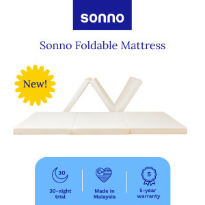 Sonno Foldable Mattress - Ultra-Comfort 8cm Thickness - Lightweight Foldable Trifold Design with High-Density Foam Core & Hypoallergenic Cover