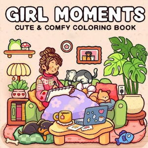 CUTE&COMFY Coloring Books Cozy Atmosphere Relaxing Painting Book for Adult Teens STRESS RELIEF
