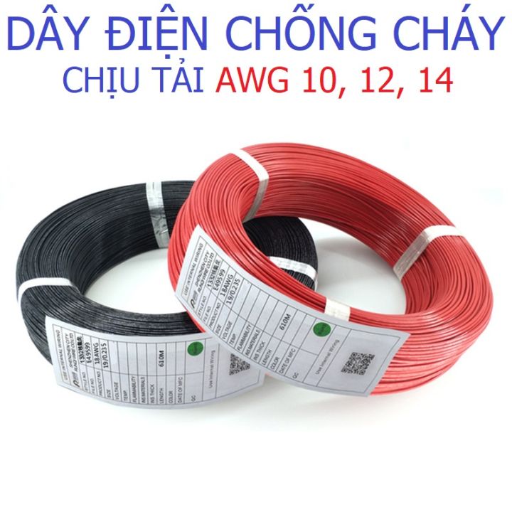 Dây điện AWG 10 12 14 Silicone Chịu Tải Chịu Nhiệt 200°C Chống Cháy