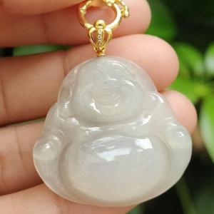 "Cosmic Composer" Jade Buddha Necklace (Sku: 18kp113)