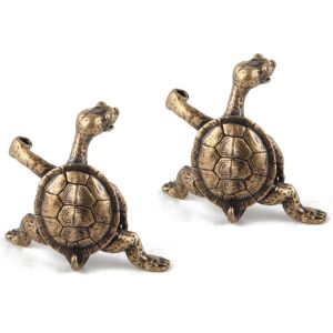 NEB11 Funny Mini Antique Crafts Copper Alloy Home Decor Incense Stick Holder Figurines Kung Fu God Turtle