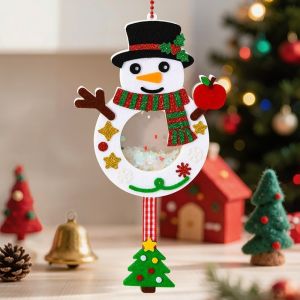 JPTD Christmas Wreath DIY Christmas Pendant Elk Santa Claus Shaking Sequins Christmas Toy Creative Christmas Tree Xmas Non-Woven Charms Kindergarten