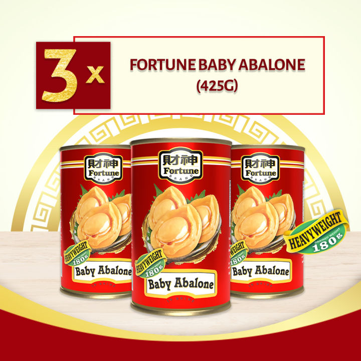 Fortune Baby Abalone 425g (8P, DW: 180g) x 3 cans (Expiry Date: May ...