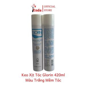 Keo xịt tóc Glorin EN032 xanh cứng tóc trắng mềm tóc giúp tạo kiểu vào nếp tự nhiên 420ml