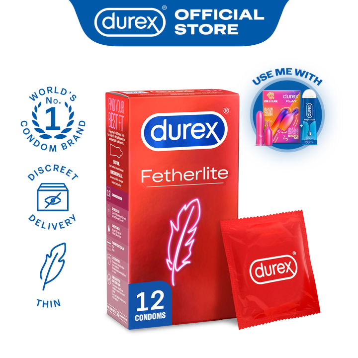 Durex Fetherlite Condoms Thin For Greater Sensitivity 12s Lazada