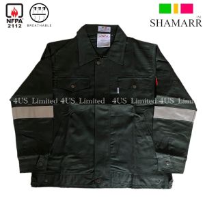 SHAMARR FIRE RETARDANT WORKING JACKET & PANTS NFPA2112 (FR) DARK GREEN | PPE SAFETY WORKING JACKET AND PANTS (SIRIM)