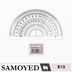 Penggaris Busur Derajat Plastik / Plastic Protractor 180 / Half Circle 10 cm Samoyed PRT-D