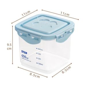 Sealed Cake Jar Reusable Dessert Box with Lid Clear Square Container Refrigerator Fresh Box